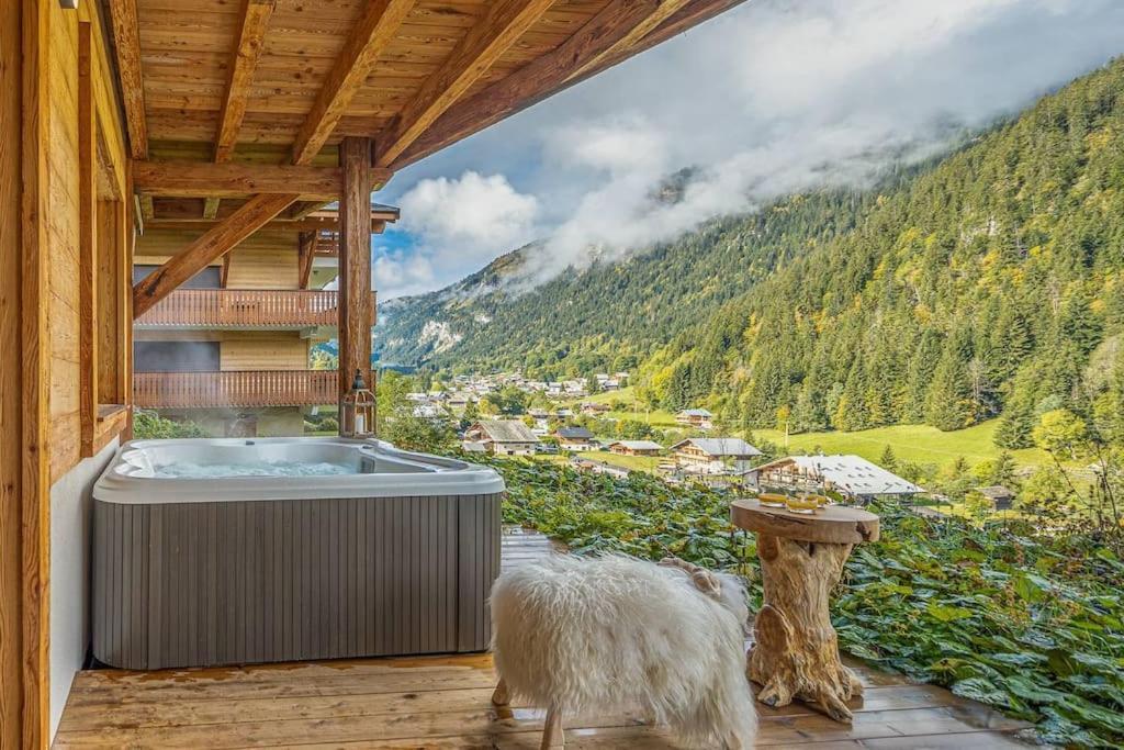 Chalet 1100 - Bo Immobilier Chatel - A Mi-Chemin Du Centre Et Du Linga - Jacuzzi Sauna Et Cheminee Exterior photo